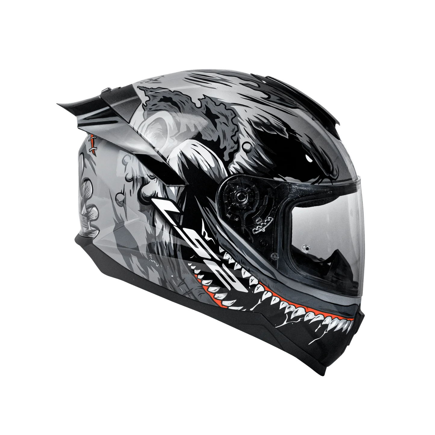 LS2 FLASH MONSTER BLACK GREY ( FF352 )