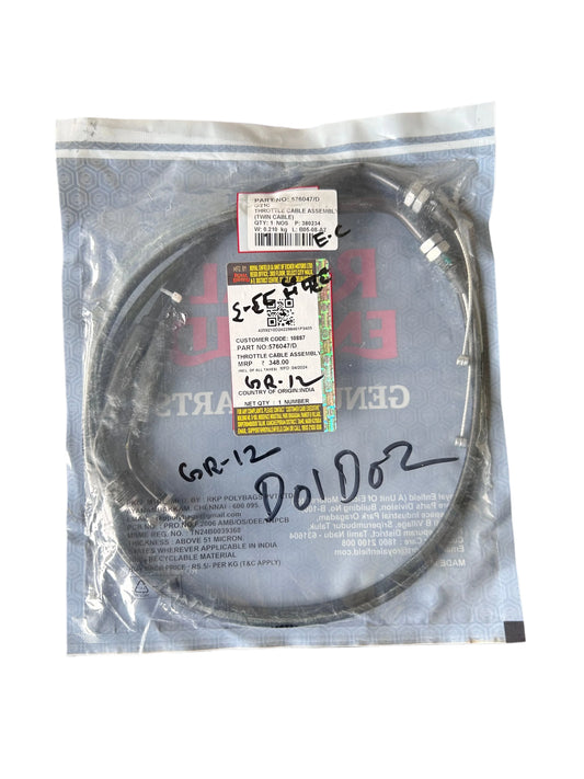 Royal Enfield Interceptor/GT 650 Accelerator Cable. Royal Enfield 576047/D – Throttle Cable Assembly (Twin Cable) | GT 650 & Interceptor 650
