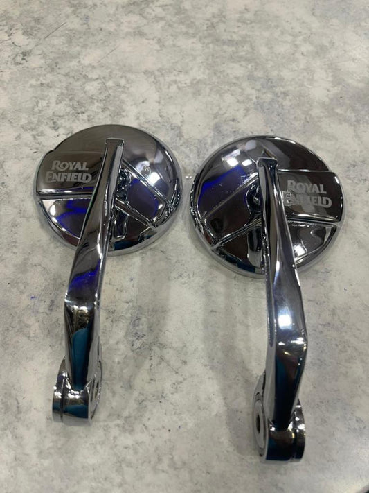 BAR END SIDE MIRRORS - CHROME SET OF - 2 FOR GT 650/ INTERCEPTER 650/ HUNTER 350/ SUPER METEOR 650