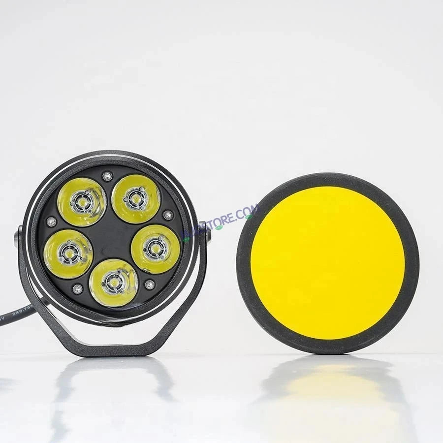 HJG 5 LED 100W Round CREE Foglight Foglamp with Yellow Cover 100W 5 LED HJG
