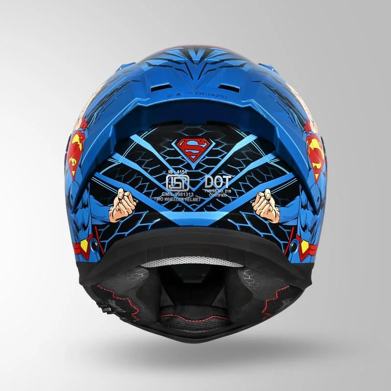 STUDDS HELIOS SUPERMAN EDITION BLUE & BLUE FULL FACE HELMET