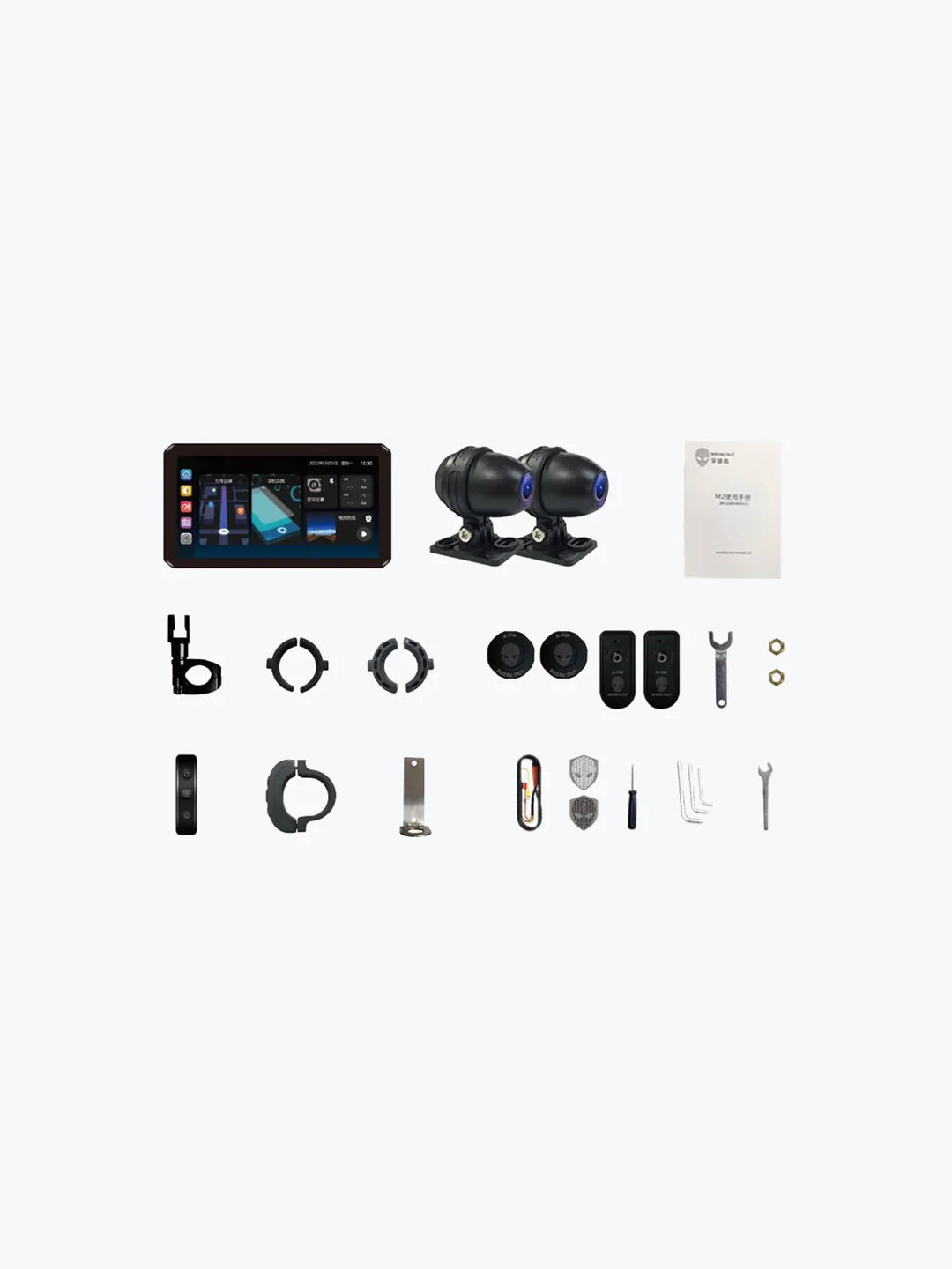 ALIEN RIDER M2 PRO | BIKE NAVIGATION SYSTEM WITH TOUCH SCREEN, DUAL CAMERA AND TMPS WITH RADAR