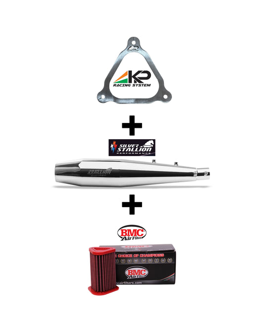 STAGE 2 PERFORMANCE COMBO | SSP TWINS EXHAUST + BMC AIR FILTER + STAGE 2 KIT