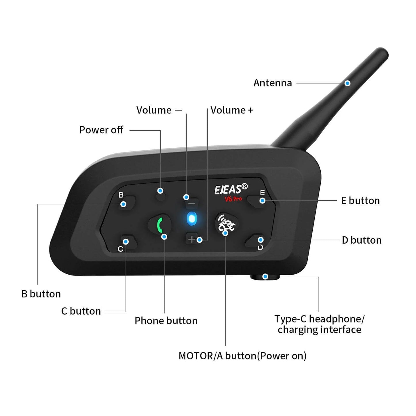EJEAS VNET V6PRO PLUS MOTORCYCLE INTERCOM