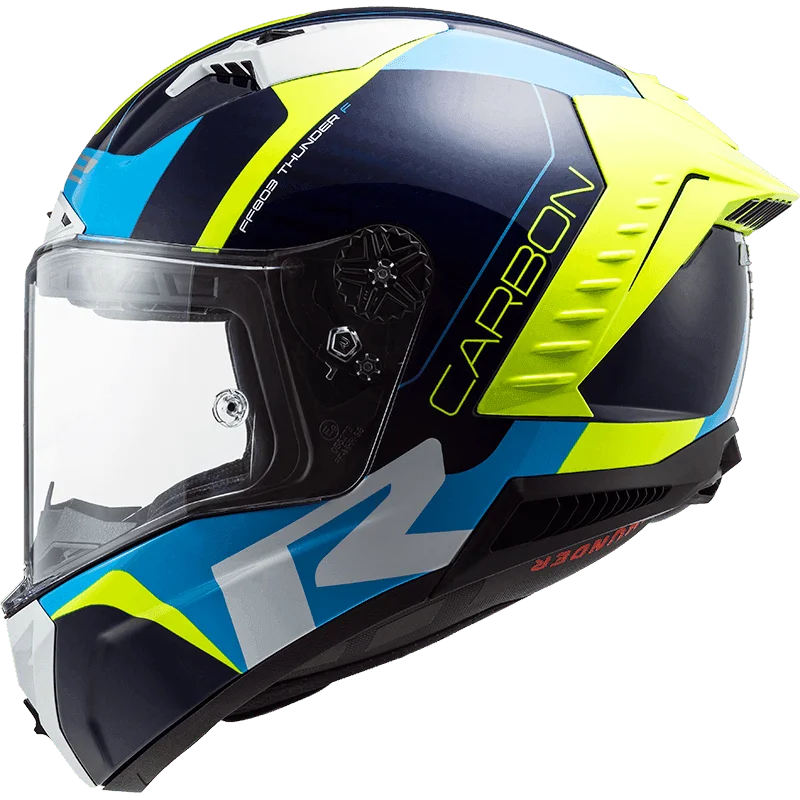 LS 2 FF805 THUNDER C RACING1 GL.BLUE H-V YELLOW-06 HELMET