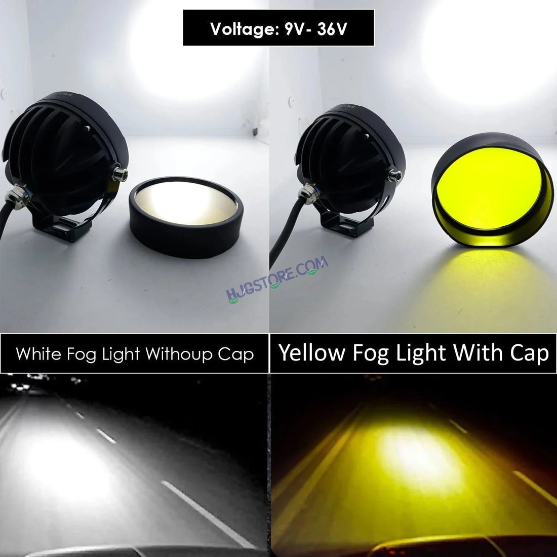HJG 5 LED 100W Round CREE Foglight Foglamp with Yellow Cover 100W 5 LED HJG