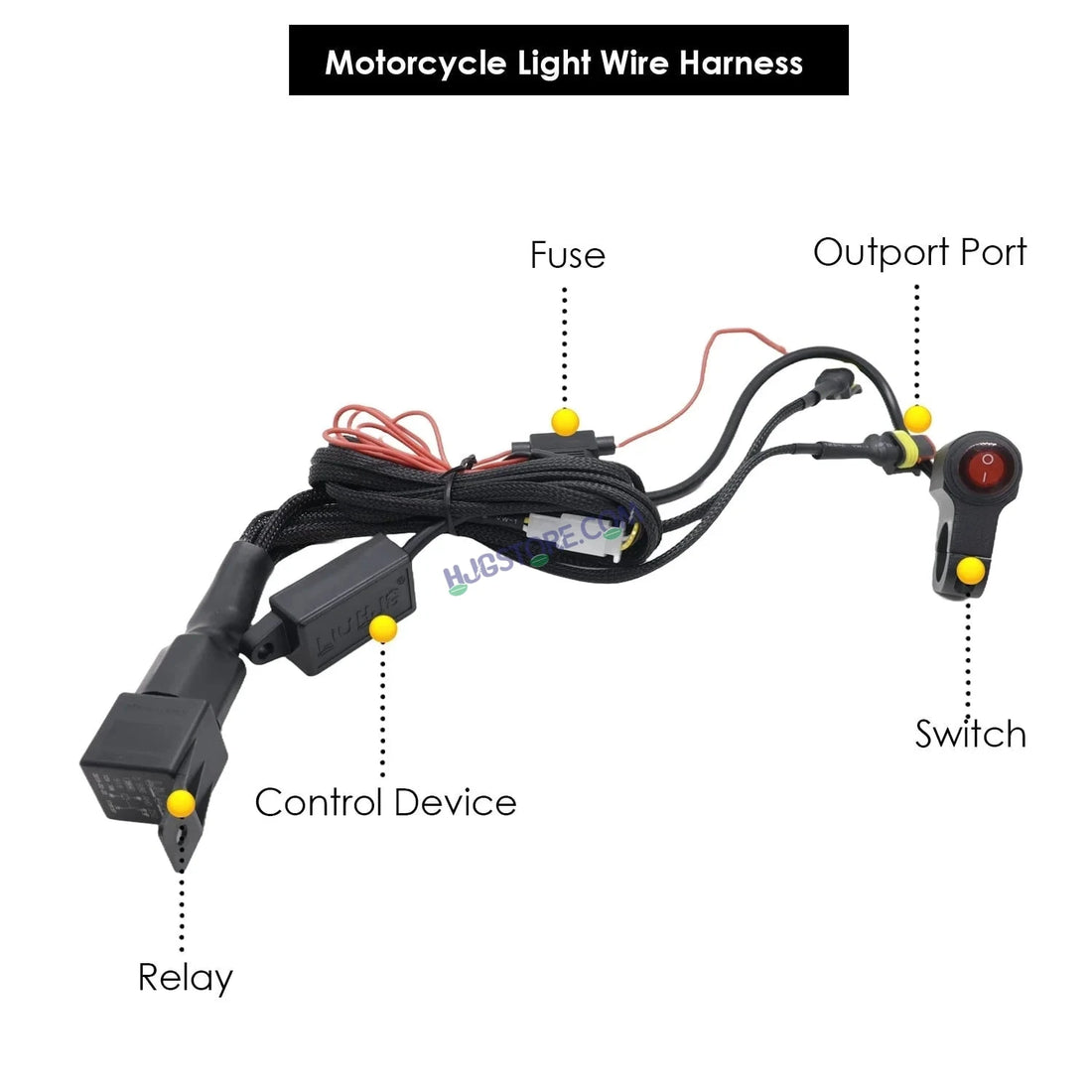HJG 5 LED 100W Round CREE Foglight Foglamp with Yellow Cover 100W 5 LED HJG