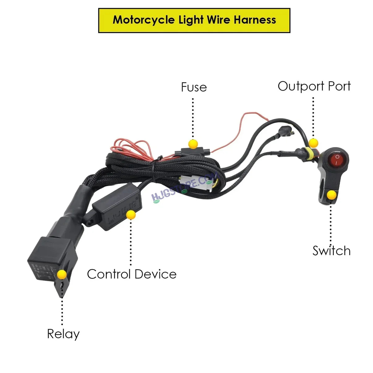 HJG 6 LED 120W Round CREE Foglight Foglamp with Yellow Cover Car Accessories Led Headlights Lights Led Fog Lights For Motorcycle Car SUV Lights, Set of 2 with Wiring Harness Kit