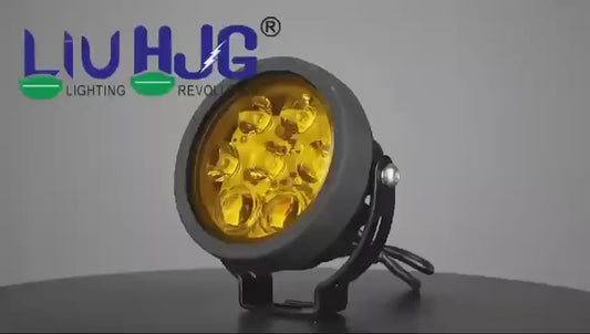 HJG New 7 LED 140W Foglight Foglamp with Yellow Cover 140W 7 LED HJG 140W 7 LED Car Accessories Led Headlights Lights Led Fog Lights For Motorcycle Lights, Set of 2 with Wiring Harness Kit