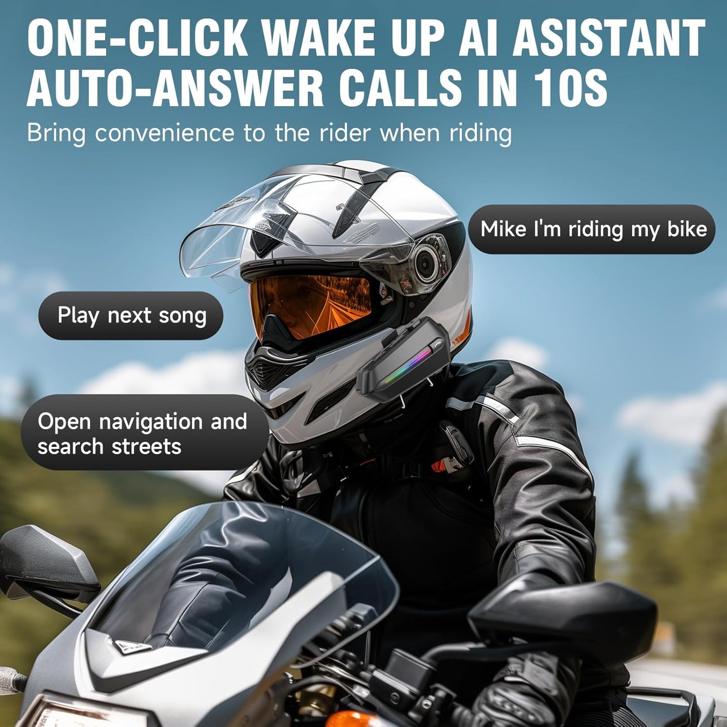 EDYELL C5S Bluetooth Dual Earphone for Helmet | Wireless On-Ear V5.4 | HD Calling and HiFi Music | IP67 Waterproof Headset | Compatible With All Helmets