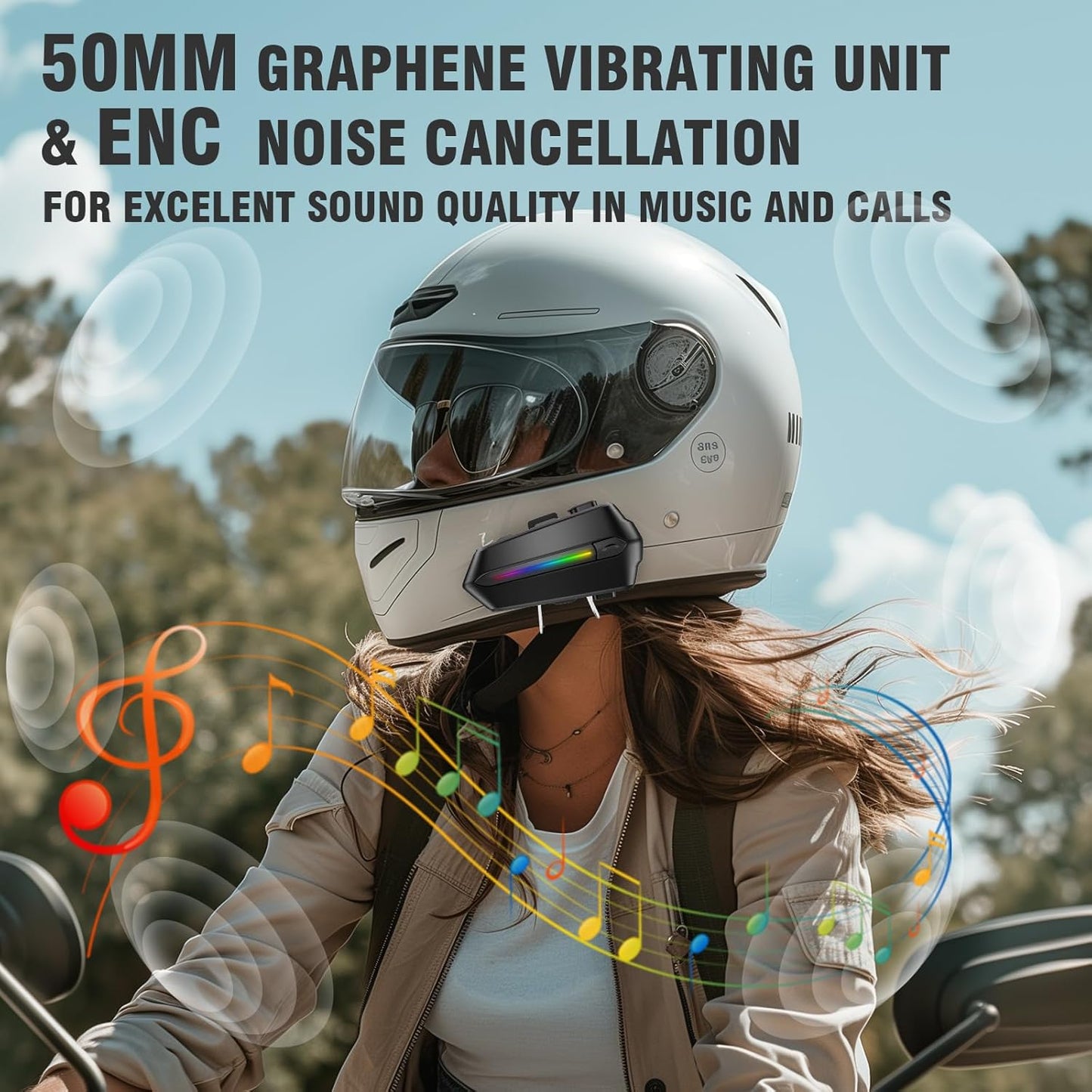 EDYELL C5S Bluetooth Dual Earphone for Helmet | Wireless On-Ear V5.4 | HD Calling and HiFi Music | IP67 Waterproof Headset | Compatible With All Helmets