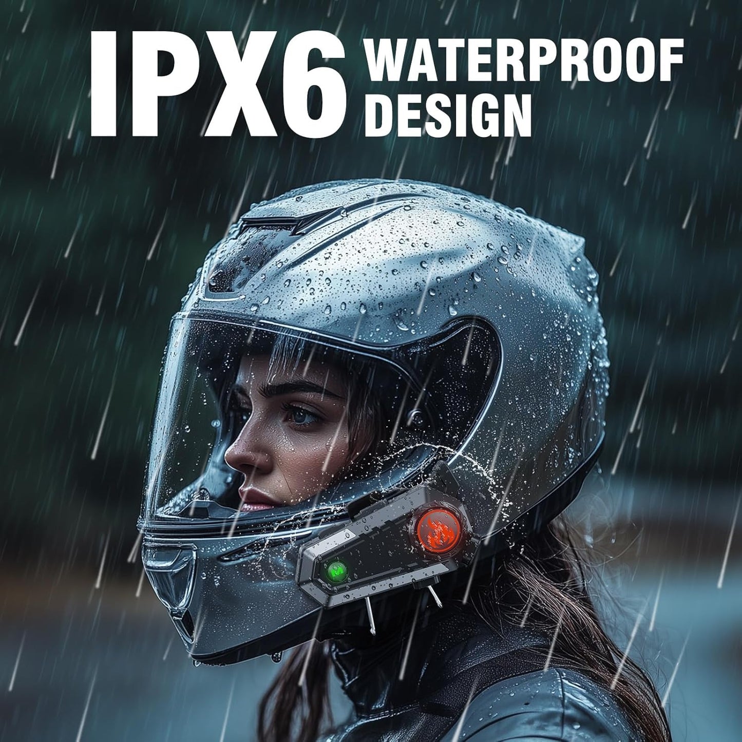 EDYELL C9 Motorcycle Bluetooth Intercom Headset,600M Talkback Distance,Wireless 50MM Earphone Helmet Bluetooth, IPX6 Waterproof