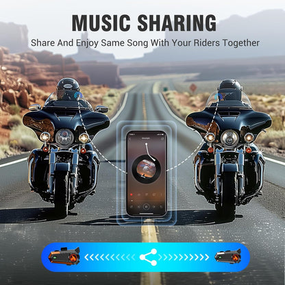 EDYELL C9 Motorcycle Bluetooth Intercom Headset,600M Talkback Distance,Wireless 50MM Earphone Helmet Bluetooth, IPX6 Waterproof