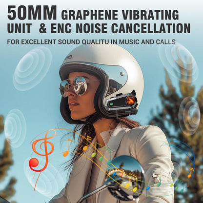 EDYELL C9 Motorcycle Bluetooth Intercom Headset,600M Talkback Distance,Wireless 50MM Earphone Helmet Bluetooth, IPX6 Waterproof