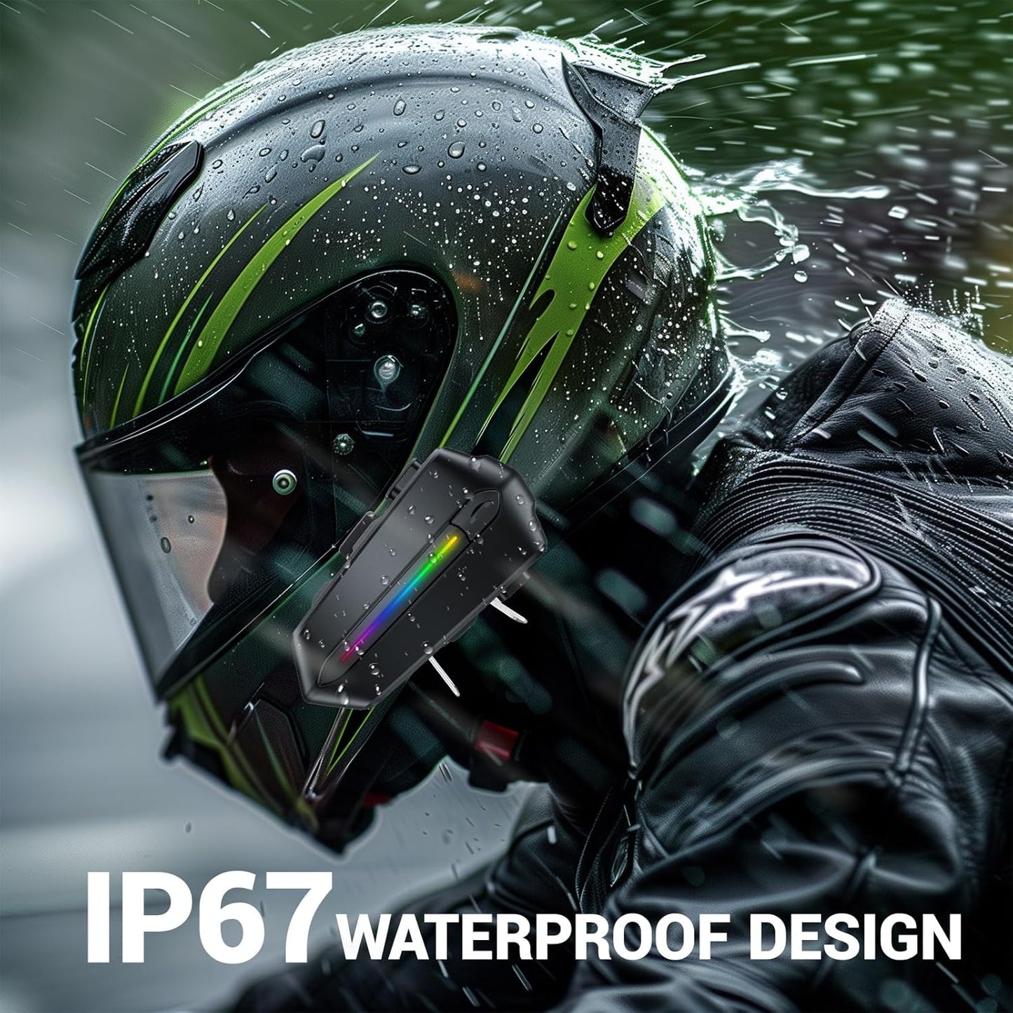 EDYELL C5S Bluetooth Dual Earphone for Helmet | Wireless On-Ear V5.4 | HD Calling and HiFi Music | IP67 Waterproof Headset | Compatible With All Helmets