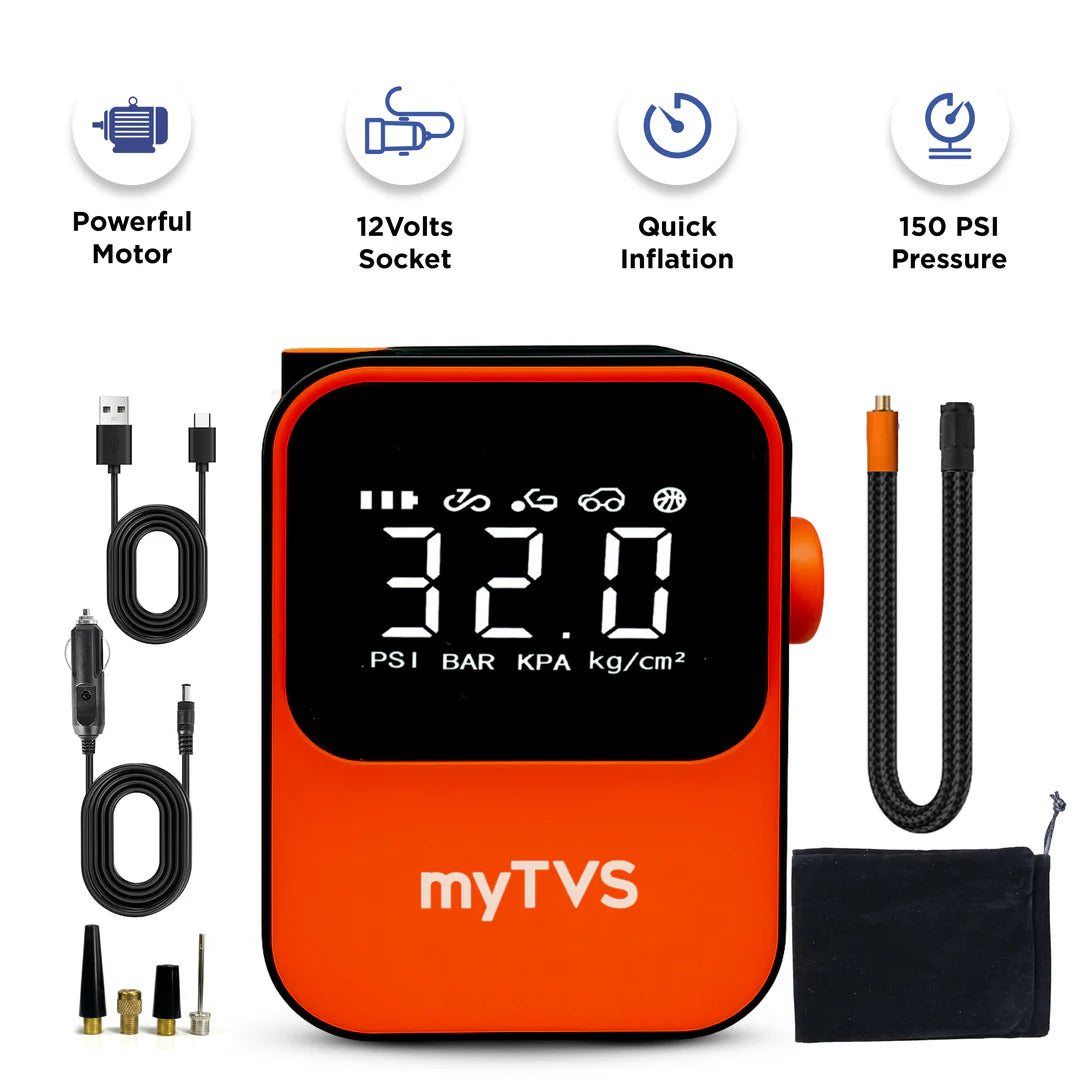 my TVS WT-1 CHARGEABLE 2 IN 1 TYRE INFLATOR FOR CAR WITH POWER BANK | MULTIPURPOSE TYRE INFLATOR