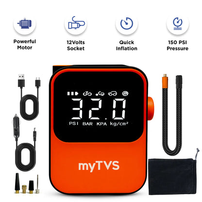 my TVS WT-1 CHARGEABLE 2 IN 1 TYRE INFLATOR FOR CAR WITH POWER BANK | MULTIPURPOSE TYRE INFLATOR