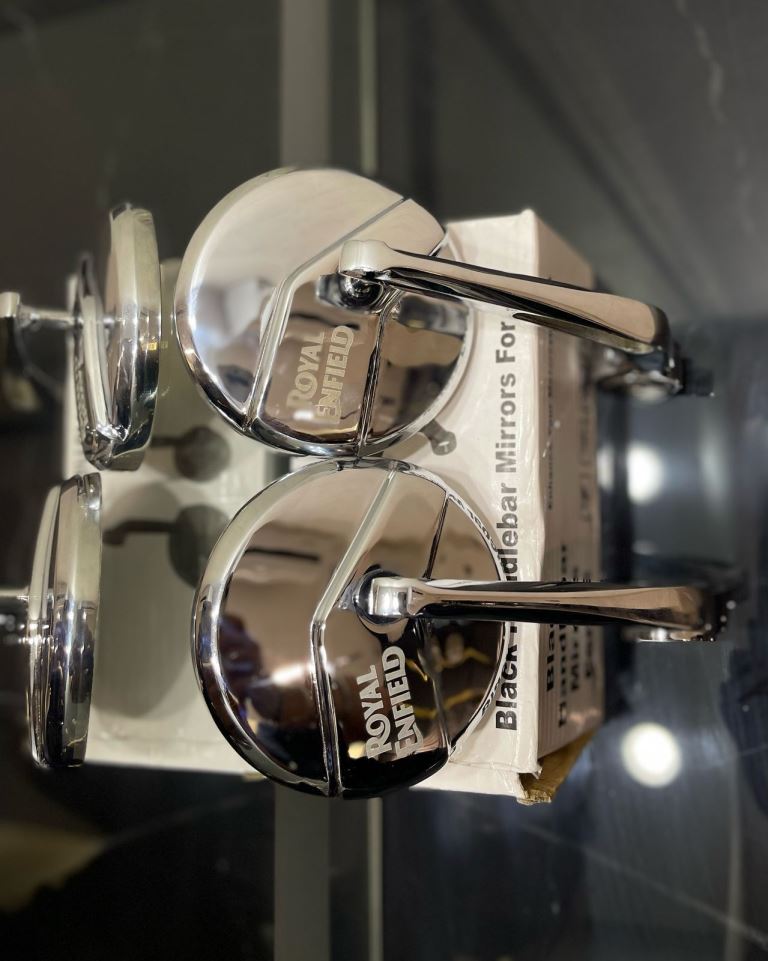 BAR END SIDE MIRRORS - CHROME SET OF - 2 FOR GT 650/ INTERCEPTER 650/ HUNTER 350/ SUPER METEOR 650