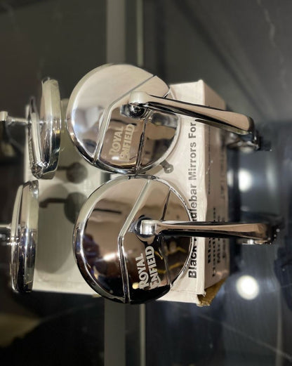 BAR END SIDE MIRRORS - CHROME SET OF - 2 FOR GT 650/ INTERCEPTER 650/ HUNTER 350/ SUPER METEOR 650