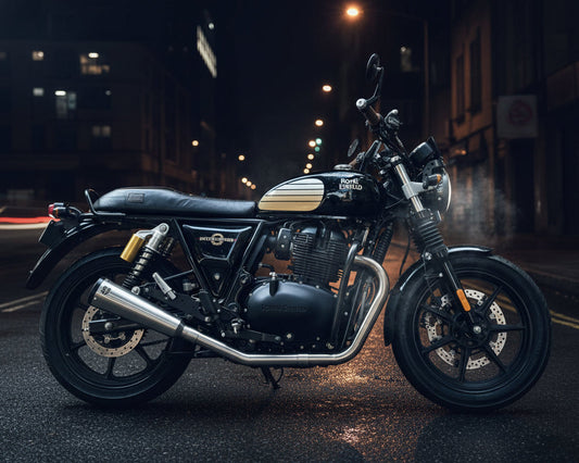 Royal Enfield- 2 x 2 Full System Exhaust with FAT CANS - Interceptor 650 / Continental GT 650 | SS MOTOCORP