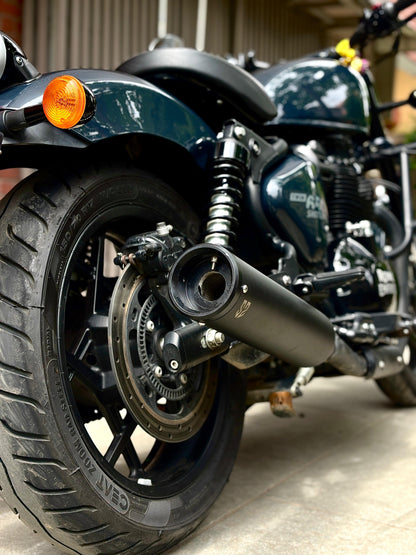Slip-On Exhaust (Pair)- Black Finish for RE Shotgun 650 | SS MOTOCORP