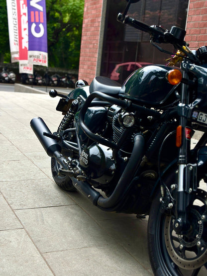 Slip-On Exhaust (Pair)- Black Finish for RE Shotgun 650 | SS MOTOCORP