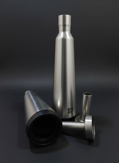 Adaptable Slip-On EXHAUST (Pair)- FAT CANS-STEEL FINISH For Royal Enfield Interceptor 650 / Continental GT 650 | SS MOTOCORP
