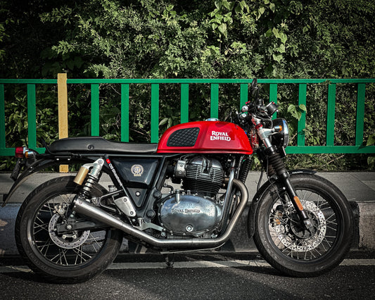Royal Enfield- 2 x 2 Full System Exhaust with SLIM CANS - Interceptor 650 / Continental GT 650  | SS MOTOCORP