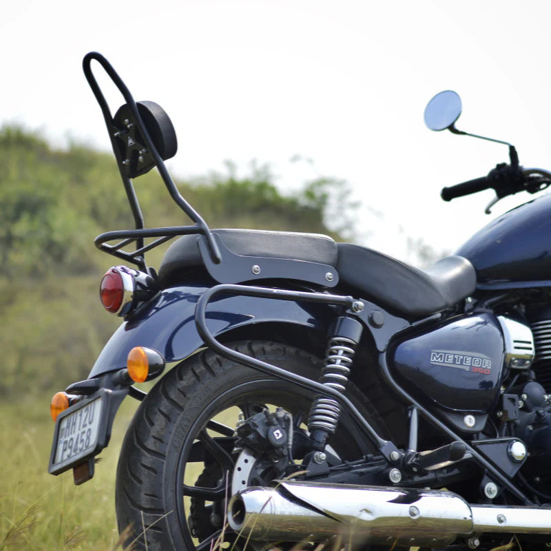 Sissy Bar with Backrest | Royal Enfield Meteor 350 | Black | AutoEngina