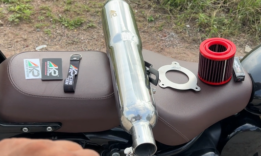 Thor exhaust combo - Silver | ROYAL ENFIELD CLASSIC REBORN 350