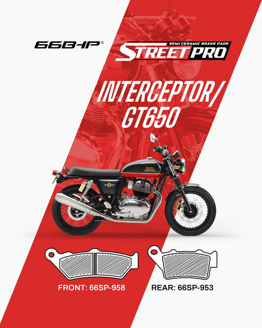 66 BHP Street Pro Semi Ceramic Brake Pads | Royal Enfield GT / Interceptor 650