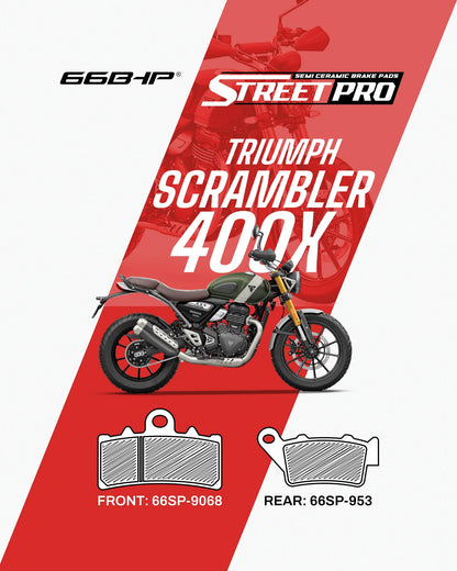 66 BHP Street Pro Semi Ceramic Brake Pads | Triumph Scrambler 400 X