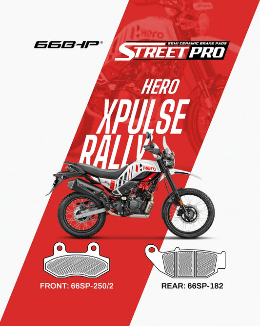 66BHP STREET PRO SEMI-CERAMIC BRAKE PADS | XPULSE RALLY EDITION
