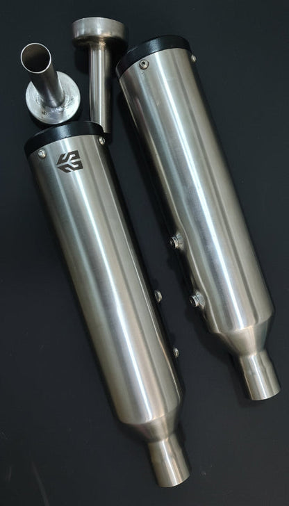 Adaptable Slip-On Exhaust (Pair)- For Royal Enfield Super Meteor 650 | SS MOTOCORP