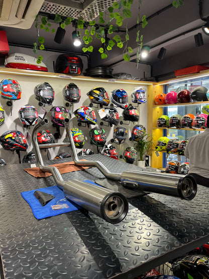 Royal Enfield Super Meteor 650 2 x 2 Full System Exhaust | SS MOTOCORP